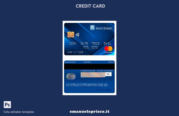 modello di carta mastercard bancaria USA State Street Corporation in stile verif
